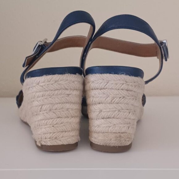LIKE NEW! Vionic Tulum "Stephany" Blue Wedge Espadrille Sandals Size 7 - Picture 7 of 9